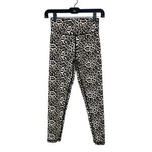 ZYIA Active Brilliant Scrunchy Butt Leggings 4 Hi Rise Brown Leopard Print Women